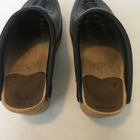 Troentorp Wright Leather Clogs Womens US 7 / EU 37 Black Braided  Shoes - Picture 3 of 5
